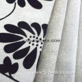 flocking Polyester Linen look upholstery fabric for sofa